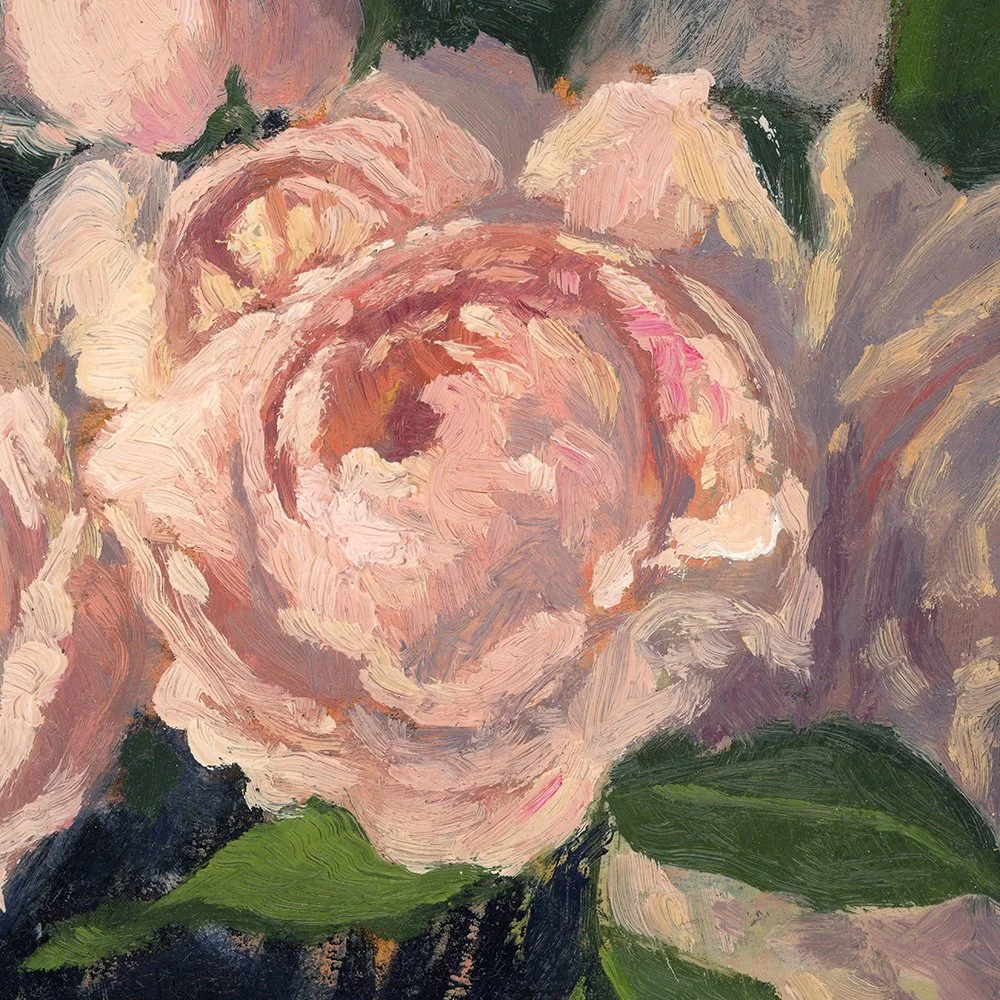 Roses, 6x6 inches, original oil painting — Elizabeth Floyd